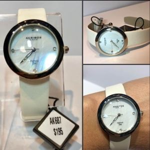 New Akribos XXIV Diamond Embellished Silver Watch